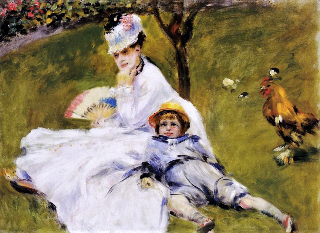Auguste Renoir: 2IE-1876-209, Femme et enfant=? 1874, CR260, Camille Monet and Jean in the garden at Argenteuil, 51x38, NGA Washington (iR2;R30,no123;R31,no31;R2,p164;R108,no260;M21)