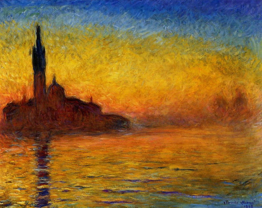 Claude Monet: 1908, CR1769, SDbr, Venice at Dusk (San Maggiore Giorgio), 73x92cm, BMA Tokyo (iR2;R22,no1769;M125)
