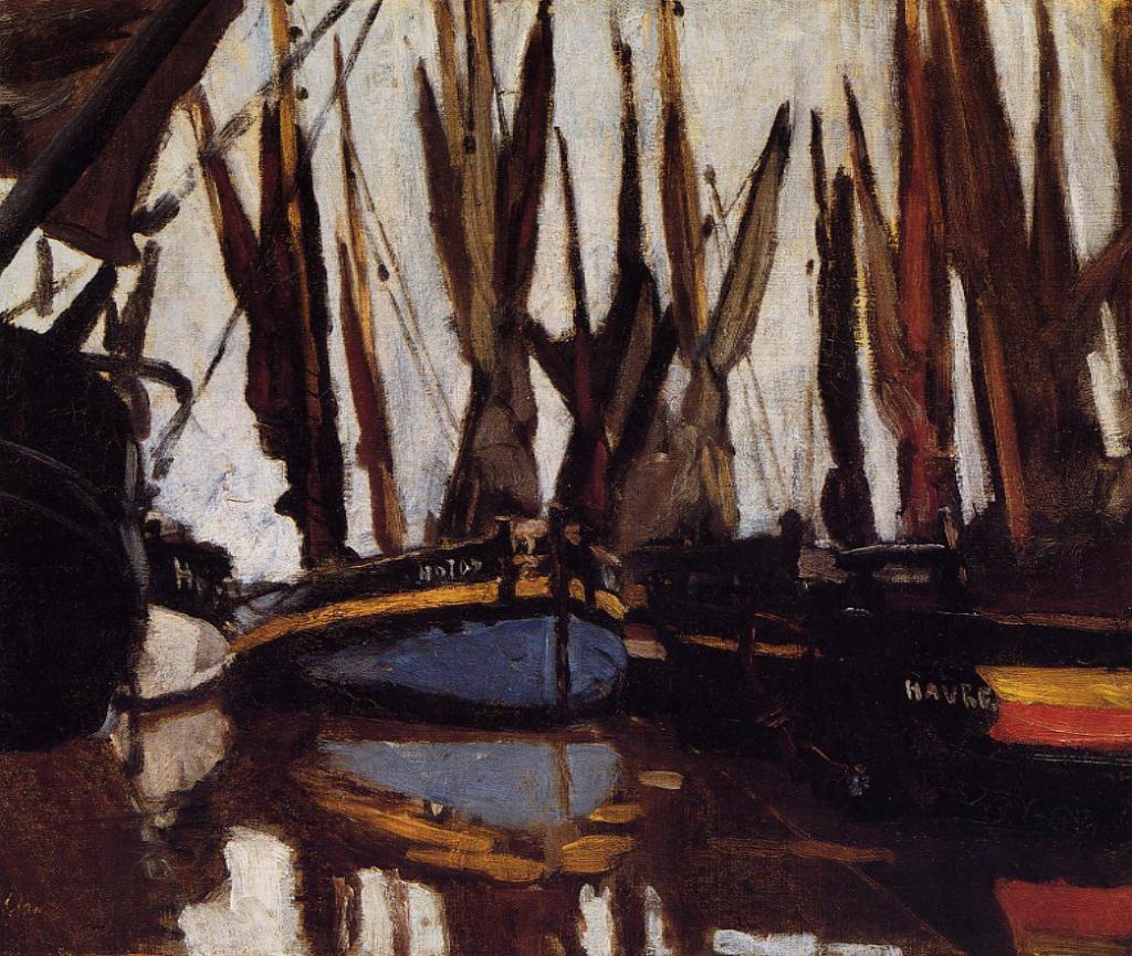 Claude Monet, 2IE-1876-165, Bateaux de pêche (etude). Maybe?: 1866, CR76, fishing boats (study), 45x55, private (iR2;R22+R127,CR76)