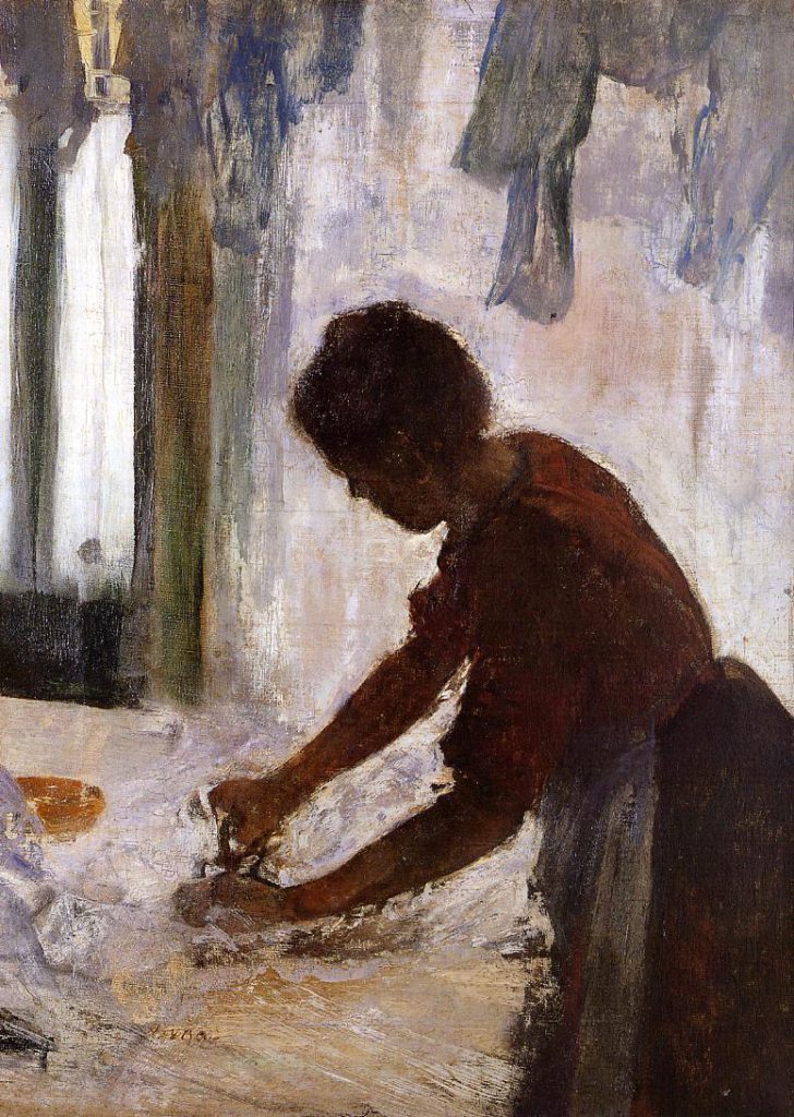 Edgar Degas: 2IE-1876-49, Blanchisseuse (silhouette) =!? 1873, CR356, Woman Ironing (Silhouette), 54x39, Metropolitan (iR2;iR59;R90II,p50+35;R26,no368;R47,p61;R2,p161;M23) =? London-7SFA-1873-80, The Parisian Laundress