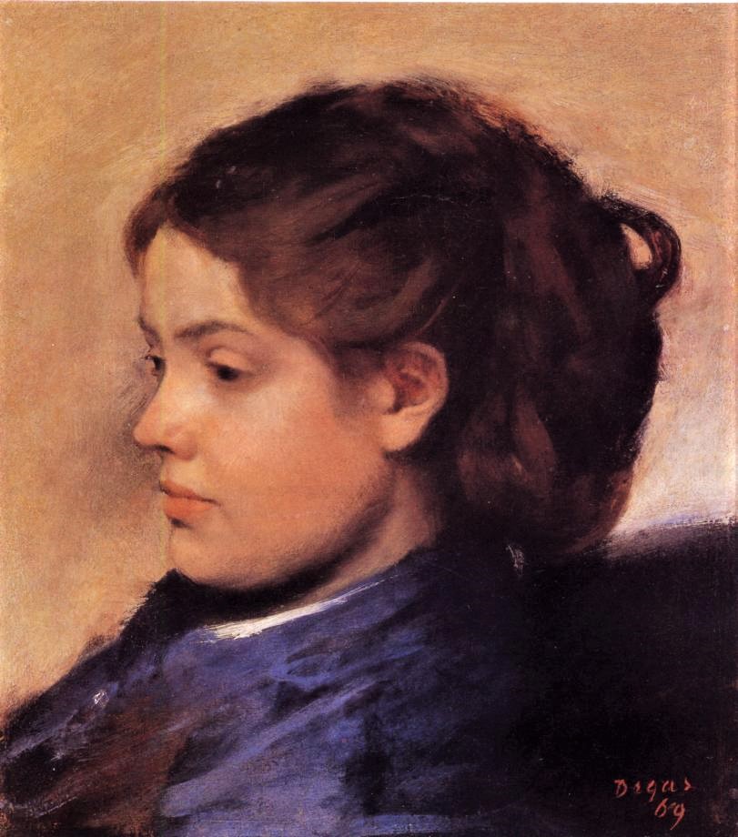 Edgar Degas, 1869, CR198, SDbr, Emma Dobigny, 31x26, Kh Hamburg (iRx;iR2;R47,p44;R26,no254;R114,no198;R2,p161;M50) =?? 2IE-1876-58, Portrait