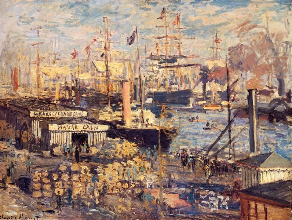 Claude Monet, 3IE-1877-111, Le grand quai au Hâvre (esquisse) = 1872, CR295, The Grand Quai at Le Havre, 61x81, Hermitage (iR51;R22+R127,CR295;R2,p205;r90II,p96;M95,no.3KP523)