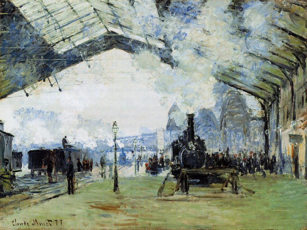 Claude Monet, 3IE-1877-100, La gare St-Lazare, arrivée d’un train, app M. H... Probably: CR440, 1877, Saint-Lazare station, the Normandy train, 60x80, AI Chicago (iR2;R90I,p130+180;M20,no.1933.1158) Mostly suggested for no.97 (R22,CR440;R2,p222;R90II,p94)