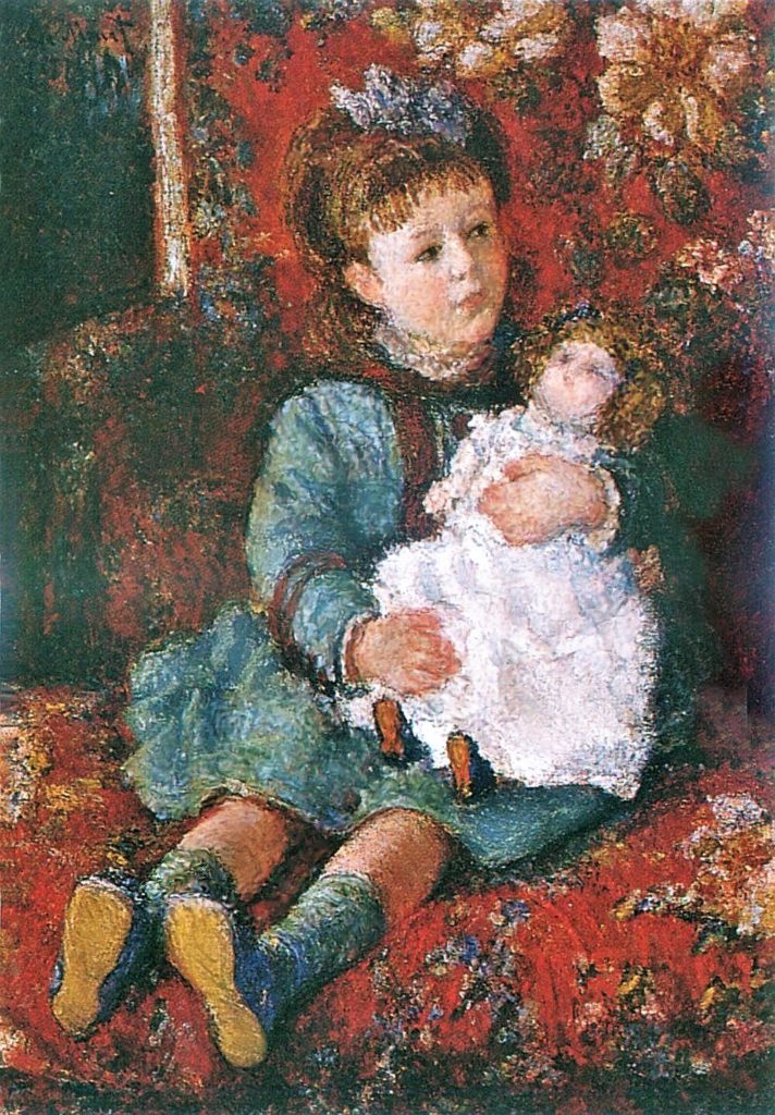Claude Monet, 3IE-1877-99 portrait d'enfant (app. M. H.) = CR434, 1876-77, Germaine Hoschedé with her doll, 81x60, private (iR51;R22+R127,CR434;R2,p205;R90,p94)