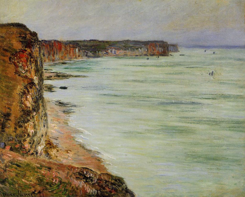 Claude Monet, 7IE-1882-66. Marée basse, vue prise sur les falaises. Probably: CR650, Calm Weather, Fécamp, 60x74, Km Basel (iR2;iR51;R22,no650;R90II,p205+220;R2,p395)