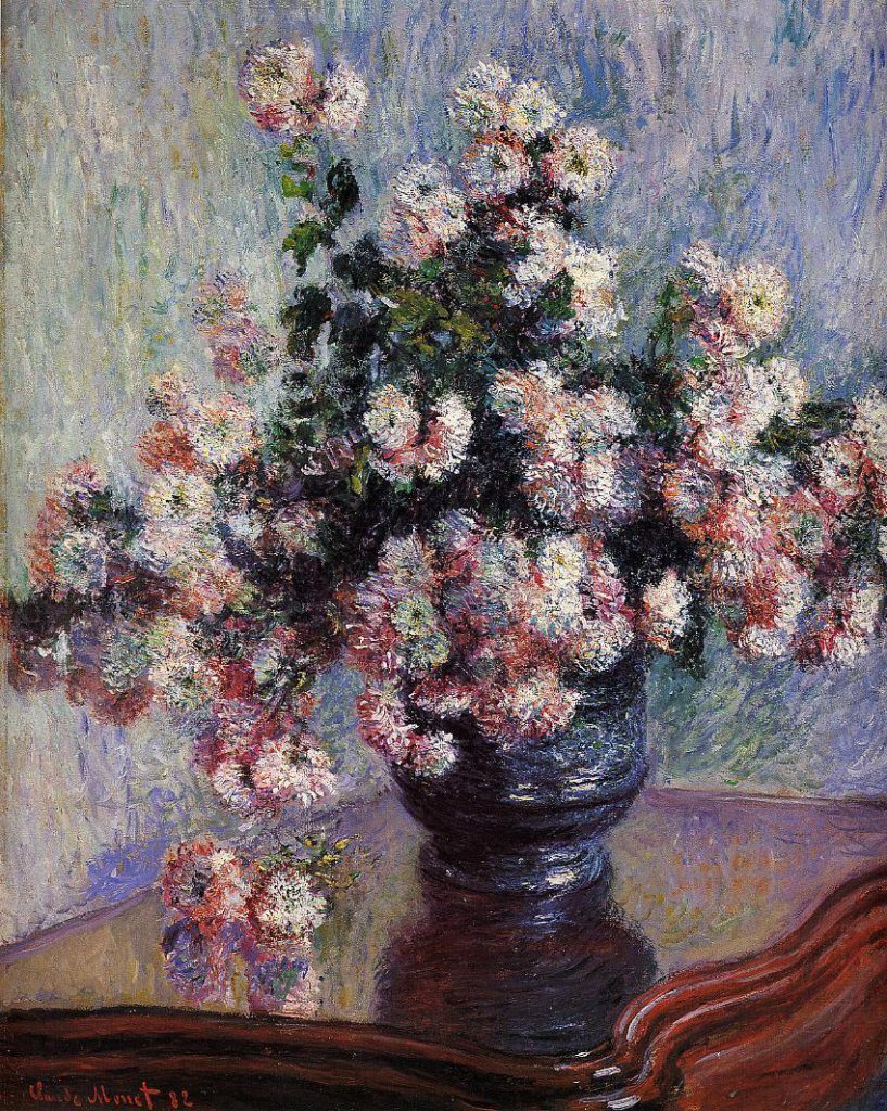 Claude Monet: CR634, 1880-81, Chrysanthemums, 100x81, Metropolitan (iR2;R22,no634;M23) =DR1883-18 =XX-1886-6; =NY-NAD-1886-294; compare: 7IE-1882-69.
