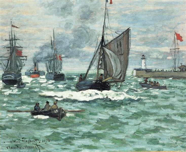 Claude Monet, S1868-1787 (=CR89=disappeared). Compare: 1867, CR87, The entrance to the port of Honfleur, 50x61, NSM Pasadena (iR7;iR1;R22,no87+89;M43)
