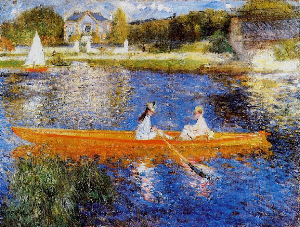 Auguste Renoir: 1879ca, The Seine at Asnieres (The Skiff), 71x92, NG London (iRx;M61)