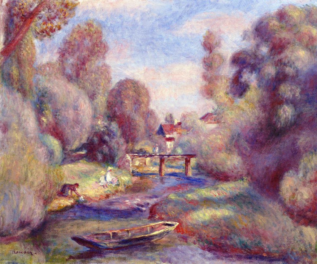 Auguste Renoir: 1898-1901ca, The Footbridge at Essoyes, 47x56, private (iR2)