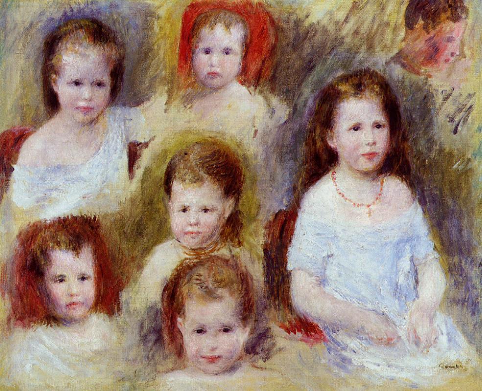 Auguste Renoir: 2IE-1876-216, Tête d'enfant (app. à M. Choquet) =? 1876ca, Portraits of Marie-Sophie Chocquet, 36x45, private (iRx;R30,no214;R2,p164)