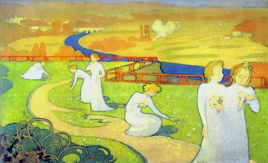 Maurice Denis (1870-1943): 1892, April (The road of life; The Seasons Series; panel for a child's room), 36x61, KMM Otterlo (iR2;iR6;M72) =8SdI-1892