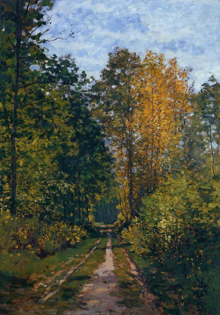 Claude Monet: 1865, Sbl, CR58, Path in the forest, 79x58, private (iRx;R22,no58)