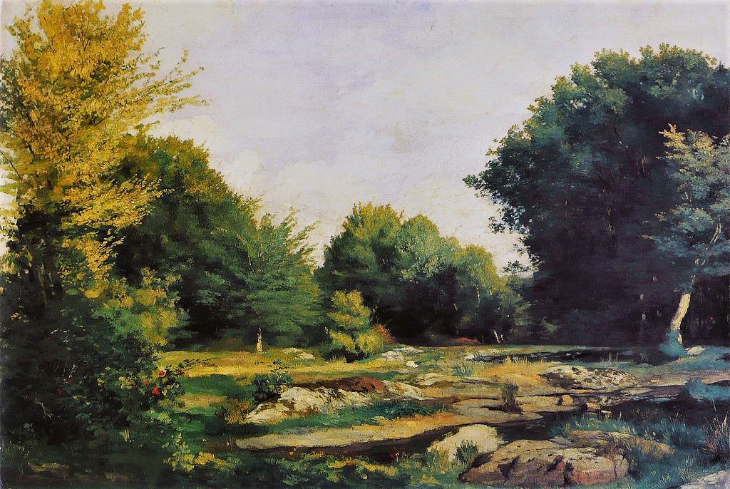 Auguste Renoir: 1865, CR9, Clearing in the Woods (Fontainebleau), 75x102 or 54x81, Detroit IA or Lefevre London (iRx;R108,no9)