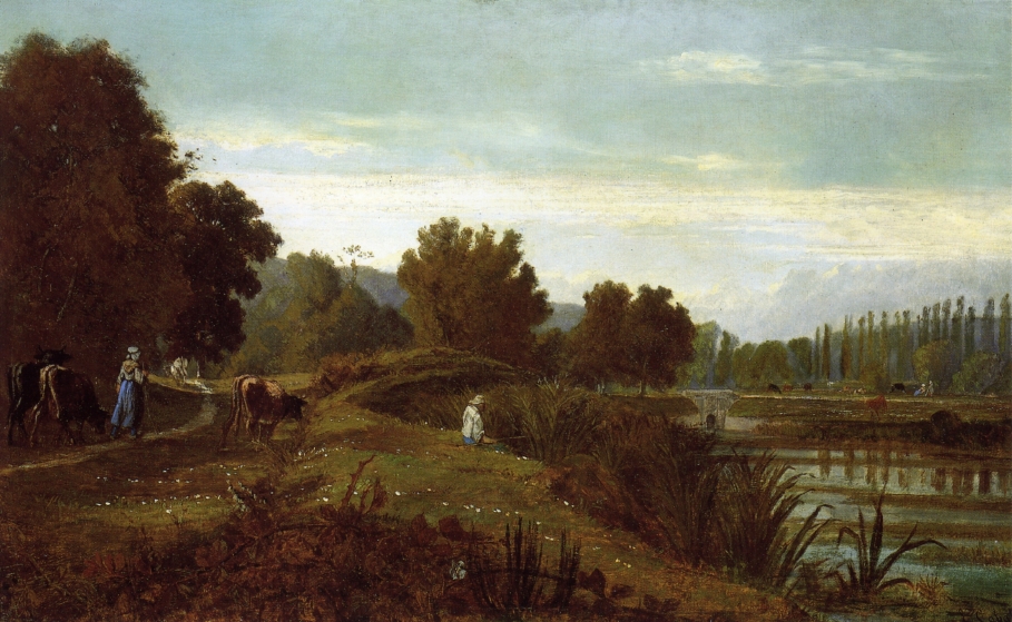 Cabat (1812-93): 1875, A Shepherd with his Flock, 60x101, private (iR2;iR94)