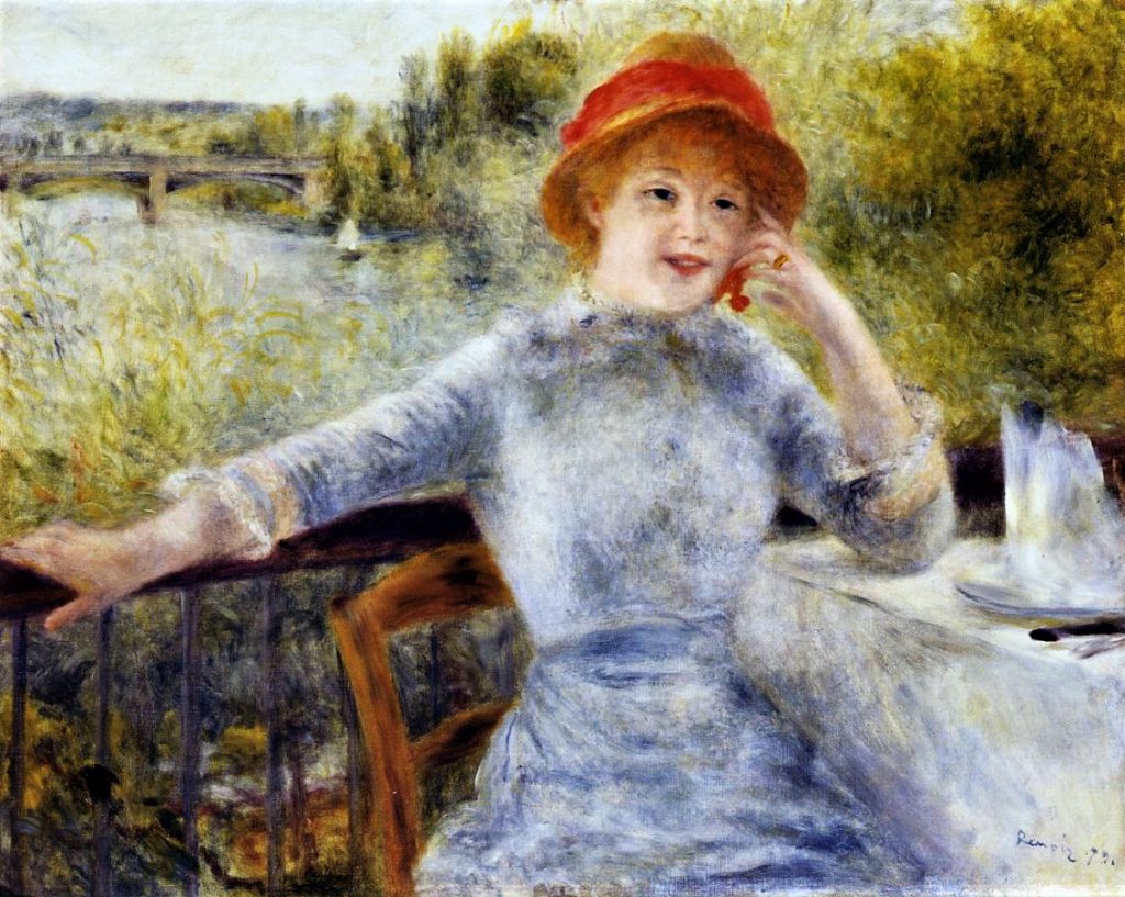 Auguste Renoir: 1879, Alphonsine Fournaise on the Isle of Chatou, 72x92, Orsay (iRx;M1)