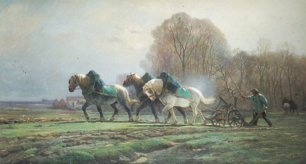Jacque (1813-94): 18xx, Ploughing (Labourage), 86x165, Axx (R?;iR15)