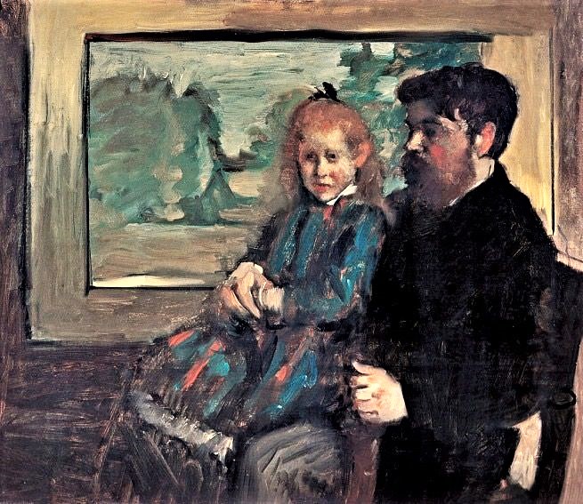 Edgar Degas: 1872-77ca, CR424, Henri Rouart and his daughter Hélène, 65x77, private (aR20;iR53;R26,no423;R114,no424). Note: Hélène was born in 1863.