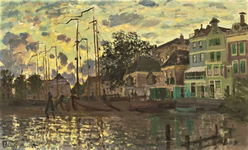 Claude Monet, 1871, CR190, The Dam at Zaandam, Evening, 45x73, private (iR2;R22,no190). Probably bought by Latouche in 1872.