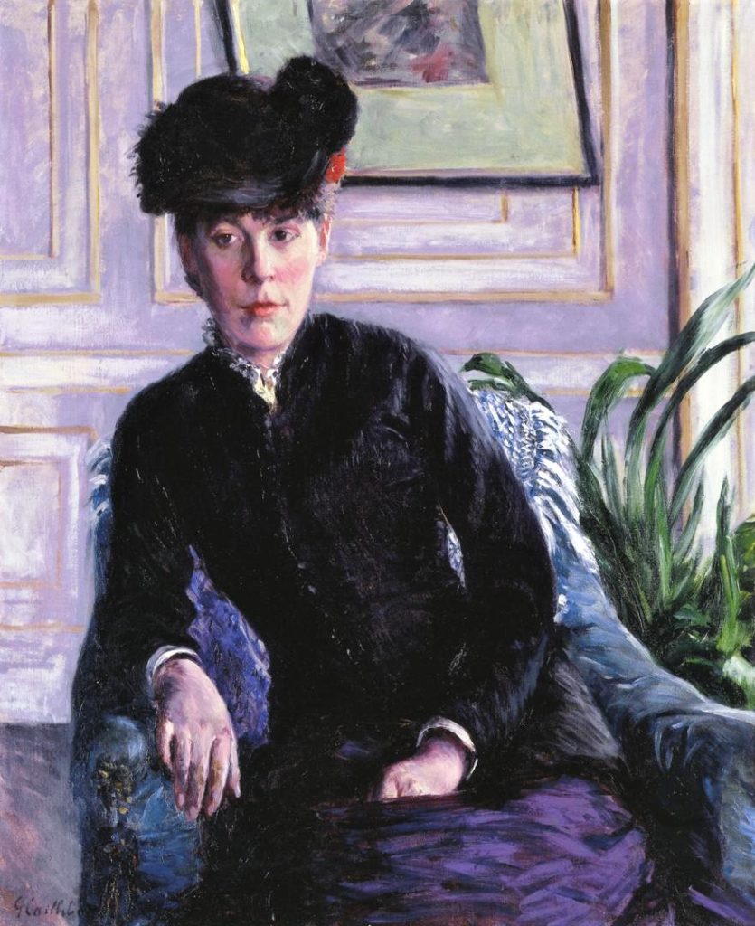 Gustave Caillebotte, 4IE-1879-22, portrait de Mme H... Now: 1877ca, CR55+59, Portrait of a Young Woman in an Interior, 81x65, private Paris (iR2;iR11;R2,p266;R90II,p106+124;R101,no55;R102,no59+p282)