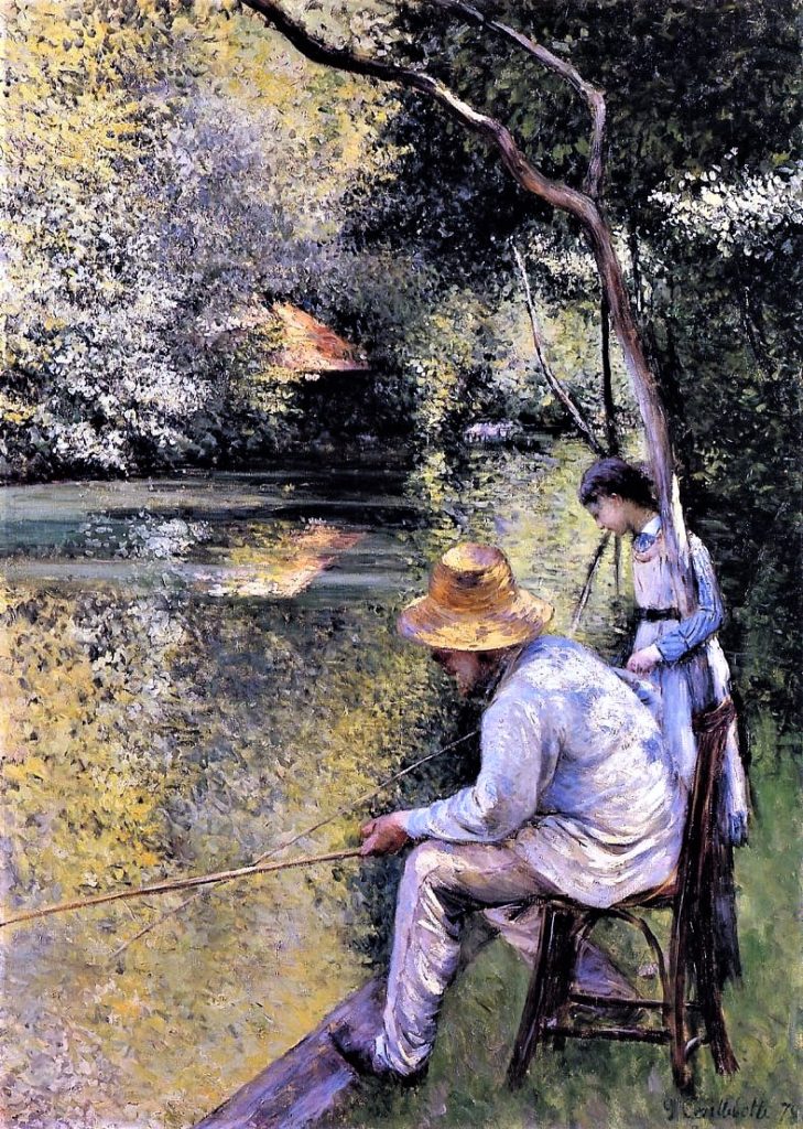 Gustave Caillebotte, 4IE-1879-23, pêche à la ligne. Now: 1878, CR89+118, Fishing, 157x113, private (iR2;R2,p267;R90II,p106+123;R101,no89;R102,no118+p282)