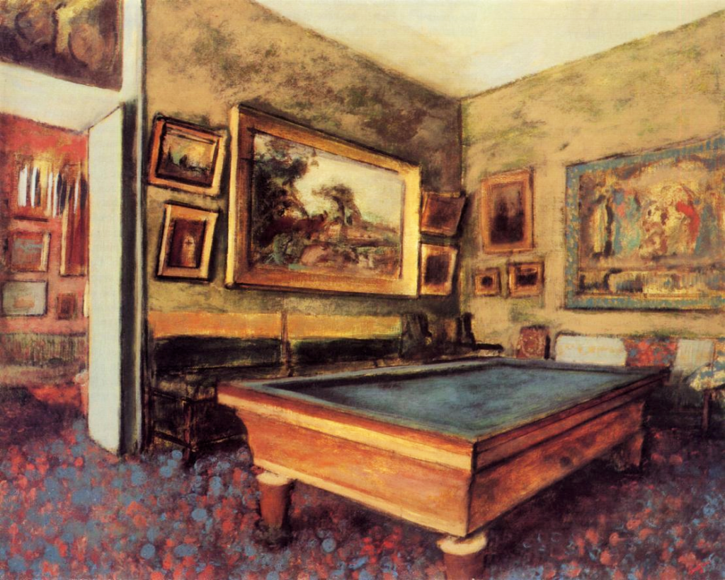 Edgar Degas, 3IE-1877-55, Billard. Compare: 1892, CR1114, The Billiard Room at Menil-Hubert, 51x65, Sg Stuttgart (iR2;R26,no1157;R2,p204)