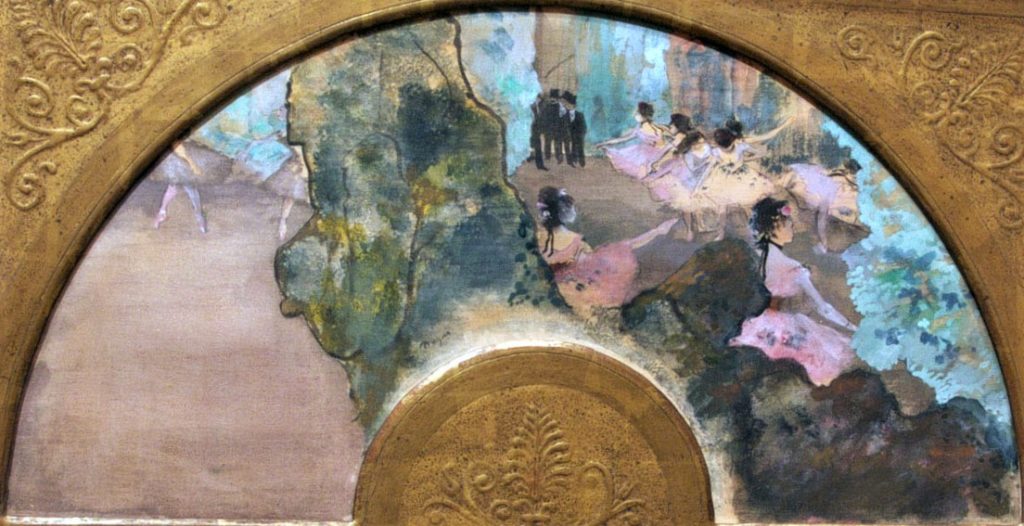 Edgar Degas: 4IE-1879-81, Eventail =?? 1879ca, CR564, Dancers, fan, gouache + pastel + thinned oil, 36x61, Tacoma AM (or NGV Melbourne) (iR10;iR90;aR23;R26,no545;R2,p268;R114,no564;M122)