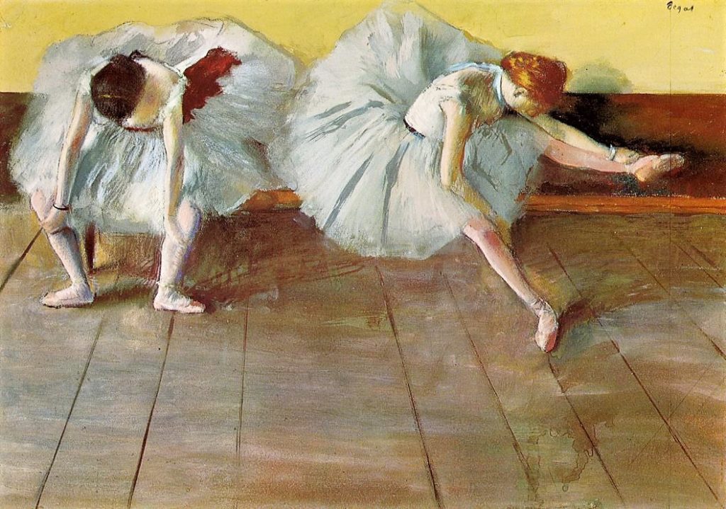 Edgar Degas, 5IE-1880-41, Danseuses = 1879, CR559, Two Ballet Dancers, pastel, 45x65, Shelburne M. (iR2;iR59;R26,no738;R114,no559;R90II,p148+163;R2,303;M153)