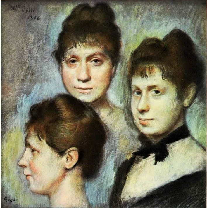 Edgar Degas, 1886, CR868, SDtl, Mademoiselle Salle, pastel, 50x50, xx (iR10;iR13;R90II,p240;R26,no651). =!? 8IE-1886-18, Têtes de femme, probably not exhibited