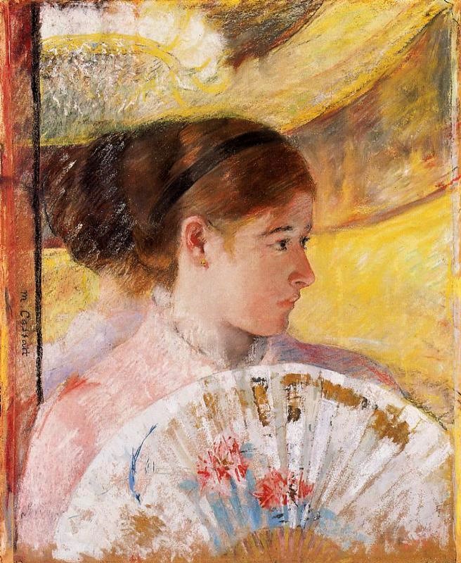 Mary Cassatt, 4IE-1879-55, Au théâtre (pastel). Perhaps: 1878-80, CR72, At the theatre, gouache + pastel, 65x54, private (iR59;R90II,p109+127;R187,no72;R2,p267)
