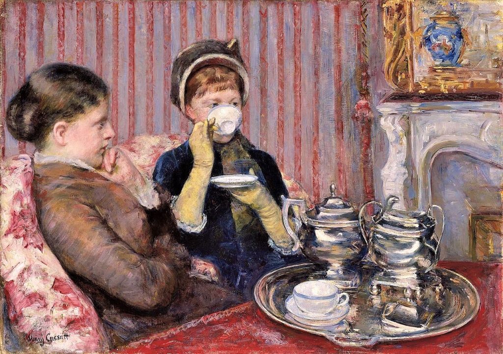 Mary Cassatt, 5IE-1880-21, Le thé. Now: 1880ca, CR78, 5 o'clock Tea, 65x93, MFA Boston (iR3;R2,p305;R90II,p146+161;R44,p17;R187,no78)