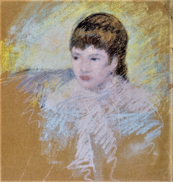 Mary Cassatt, 6IE-1881-6, Tête de jeune fille, pastel. Very uncertain: 1880-86ca, Young Girl with Brown Hair, pastel, 52x49, private (iR92;iR2;R2,p353)