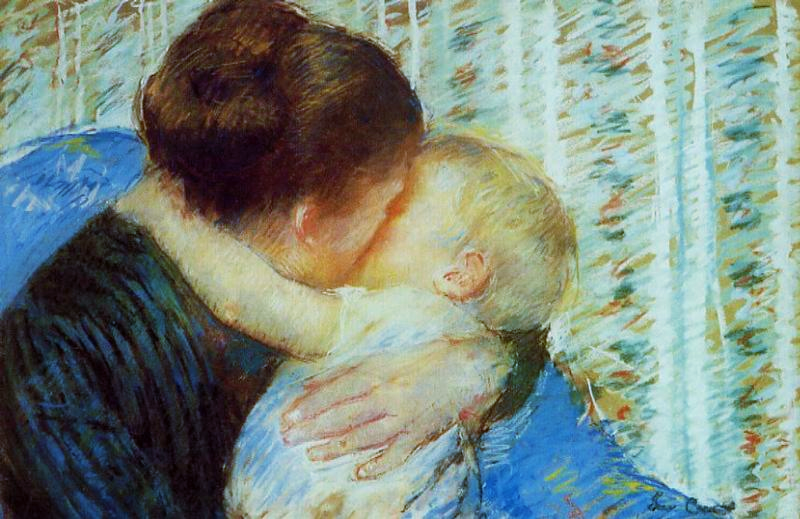 Mary Cassatt, 8IE-1886-13, Mère et enfant, pastel. Very uncertain: 1880, CR88, Mother and Child (a goodnight hug), pastel, 42x61, A2018/05/14 (iR2;iR59;iR13;iR92;R2,p444;R187,no88). Compare: 6IE-1881-8.