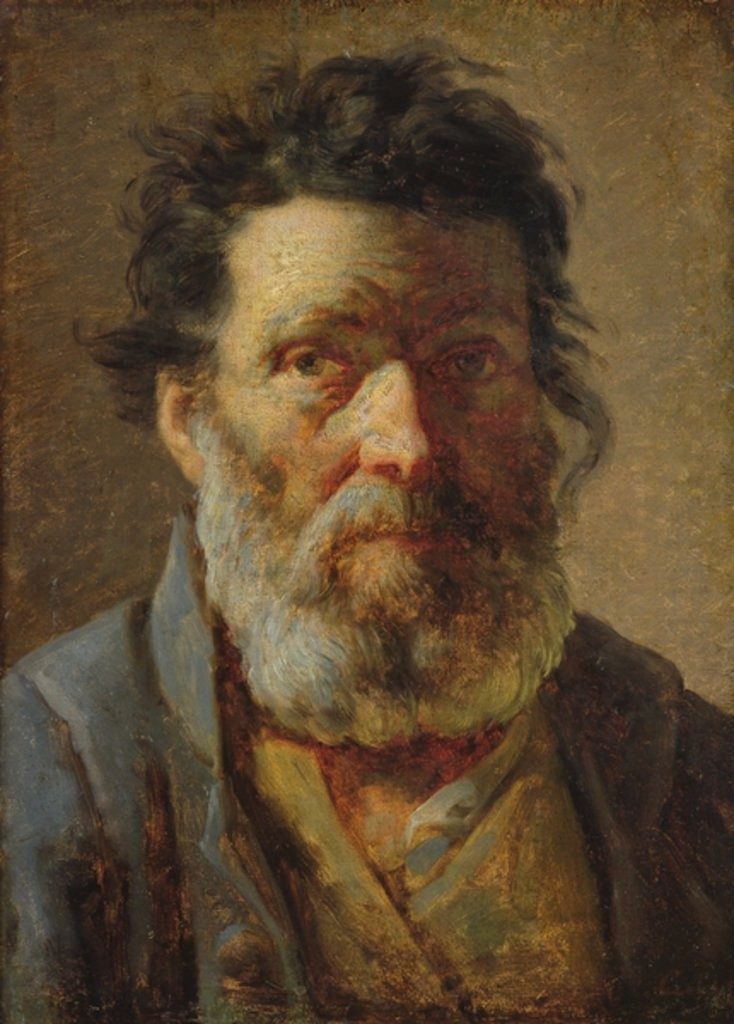 Adolphe-Félix Cals, S1840-214, Paysan de l'Auvergne, tête d'étude. Very uncertain: 18xx, Detail of Head of an old man (portrait d'un vieillard), xx, xx (iR10;iR1)