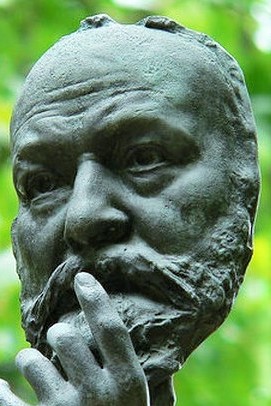 Zacharie Astruc, 1883ca, Mask of Victor Hugo, bronze, xx, Jardin de Luxembourg Paris (aR18;iR1) = SdAF-1883-3293-12 Le Marchand de masques; statue, bronze; Hugo.