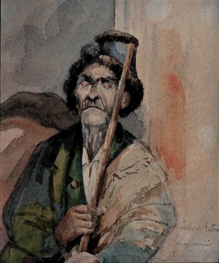 Zacharie Astruc, 18xx, Vieillard (berger Espagnol(?); à Octave Lacroix), wc, 12x10, private (iR10;iR94;iR4)