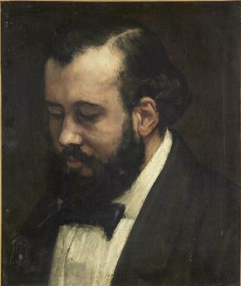 Alphonse Legros, 1861-63ca, Etude de tête d'homme (Zacharie Astruc?), 44x38, MBA Dijon (iR23;M205)