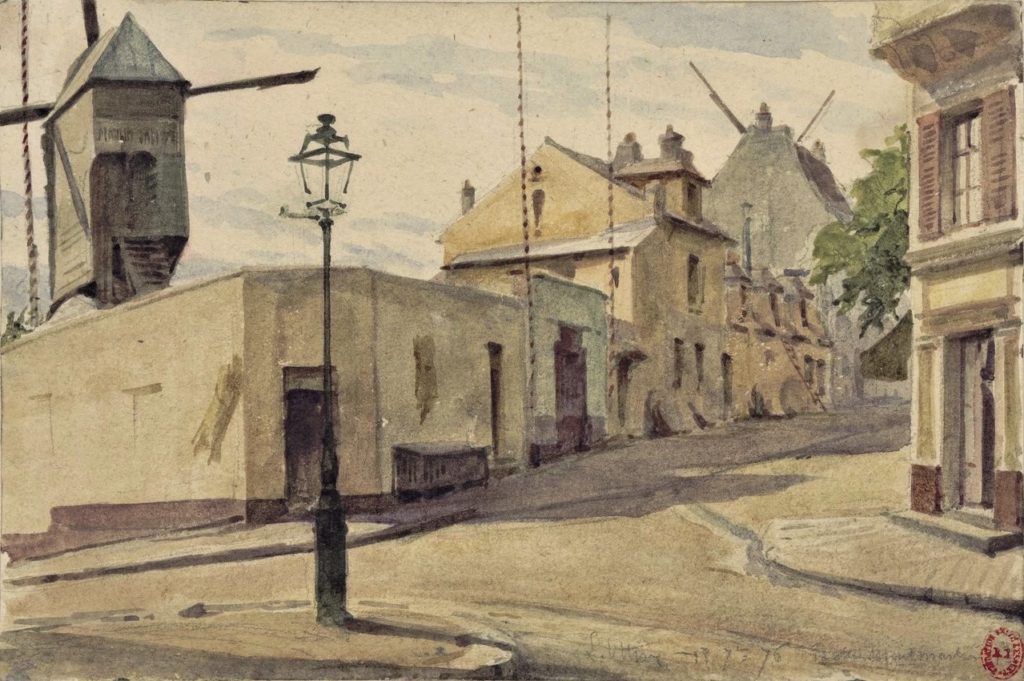 Léon-Auguste Ottin, 1876/07/18, Butte Montmartre - Grande Carrières, wc, 15x22, BNF Paris (iR40;aR21;iR10;iR120;R2,p164) Compare: 2IE-1876-195-7e, Entre les rues des Carrières et Marcadet
