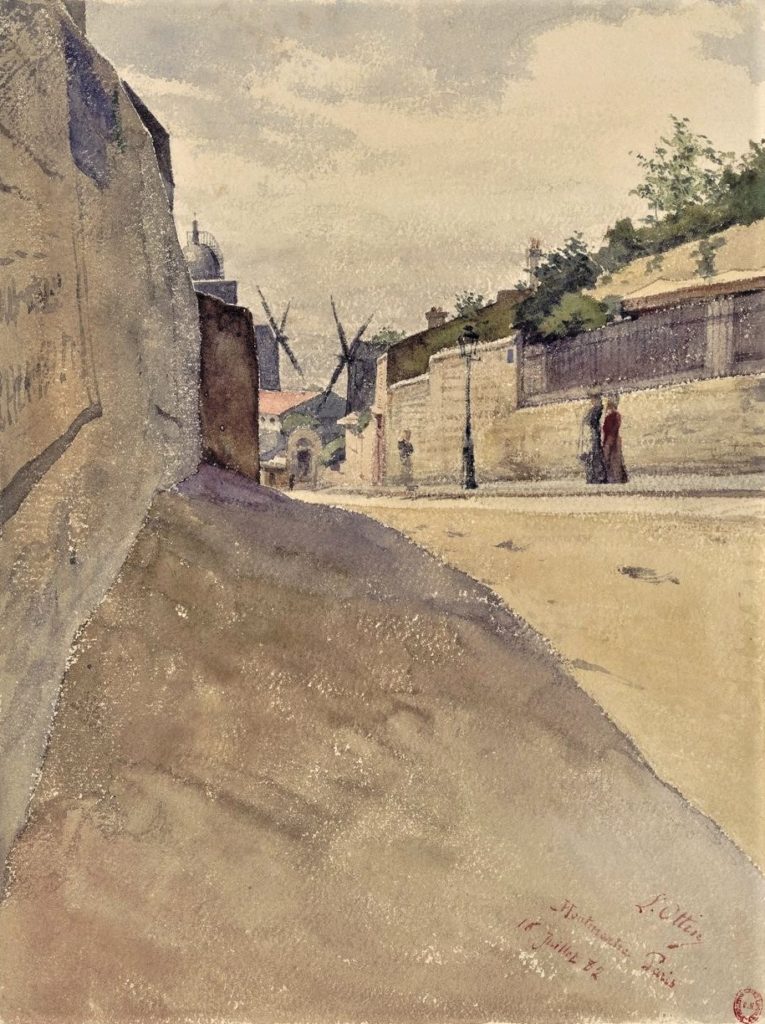 Léon-Auguste Ottin, 1882/07/16, une rue dans Montmartre - Grande Carrières (Paris), wc, 23x30, BNF Paris (iR40;aR21;iR10;iR35) collection Chauvet