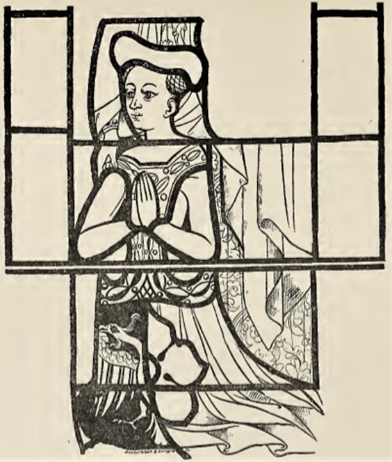 Léon Auguste Ottin, 1896-, 15th century, Dame, vitrail, 55x65, Cathédrale de Quimper (aR7,p47) =? SdAF-1903-3641, Vitraux de la Cathédrale de Quimper, XVe siècle; dessin