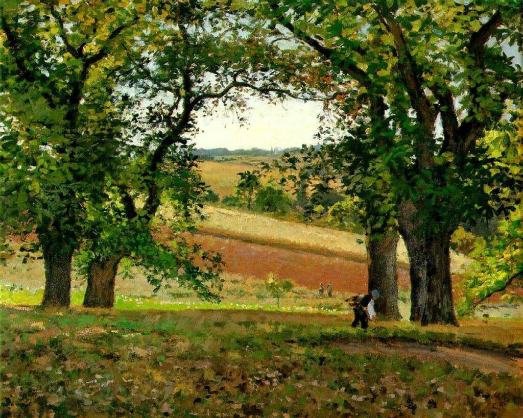 Camille Pissarro, 1IE-1874-138, Les châtaigniers à Osny = 1873ca, CCP313, Chestnut Trees at Osny, 65x81, private (iR10;iR6;iR2;iR59;R2,p139;R116,no313;R126,no236;R87,p249;R90II,p27)