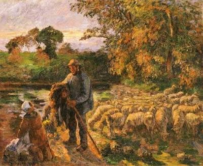 Camille Pissarro, 2IE-1876-203, Le berger. = 1875, CCP426, The shepherd at Montfoucault, sunset, 58x72, A1993/11/29 (iR10;iR15;R116,CCP426;R90II,p43;R2,p164)