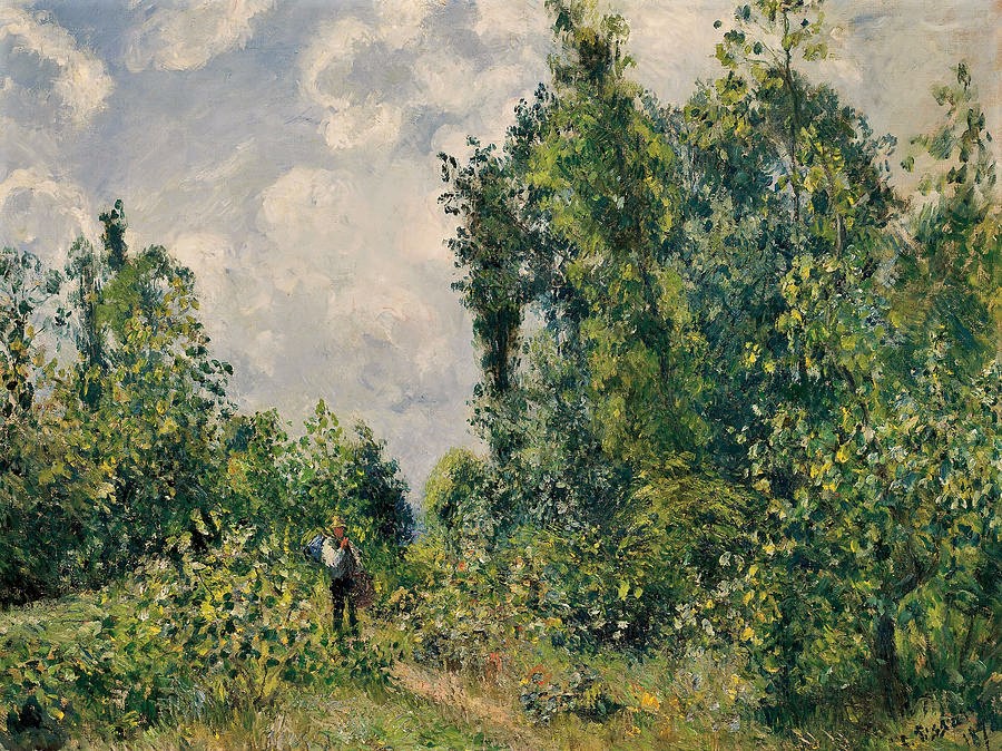 Camille Pissarro, 4IE-1879-184, Petit bois de peupliers en plein été. Probably: CCP564, 1878, Lisière de bois (edge of the wood), 63x83, A2008/06/24 (iR10;iR11;R116,CCP564;R90II,p117+137lR2,p270) Caillebotte bequest. Option for no.168 + 173.