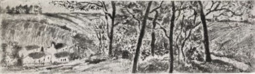 Camille Pissarro, 5IE-1880-143, Un cadre: Un état, petit bois à L'Hermitage, Pontoise. Probably: 1879, D17, Paysage en long, etch, 11x38, A2013/09/12 (iR11;R2,p313;R90II,p153+171;R138XVII,no17)