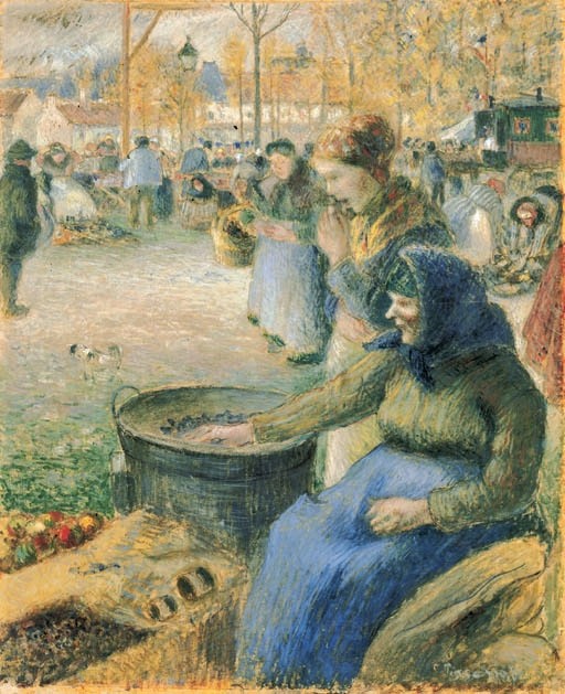 Camille Pissarro, 6IE-1881-86, La foire de la Saint-Martin à Pontoise, gouache. Now: 1881, La marchande de marrons, foire de la Saint-Martin, gouache, 39x47, A2001/05/09 A2001/05/09 (iR11;iR2;iR59;R2,p355;R90II,p184+195)