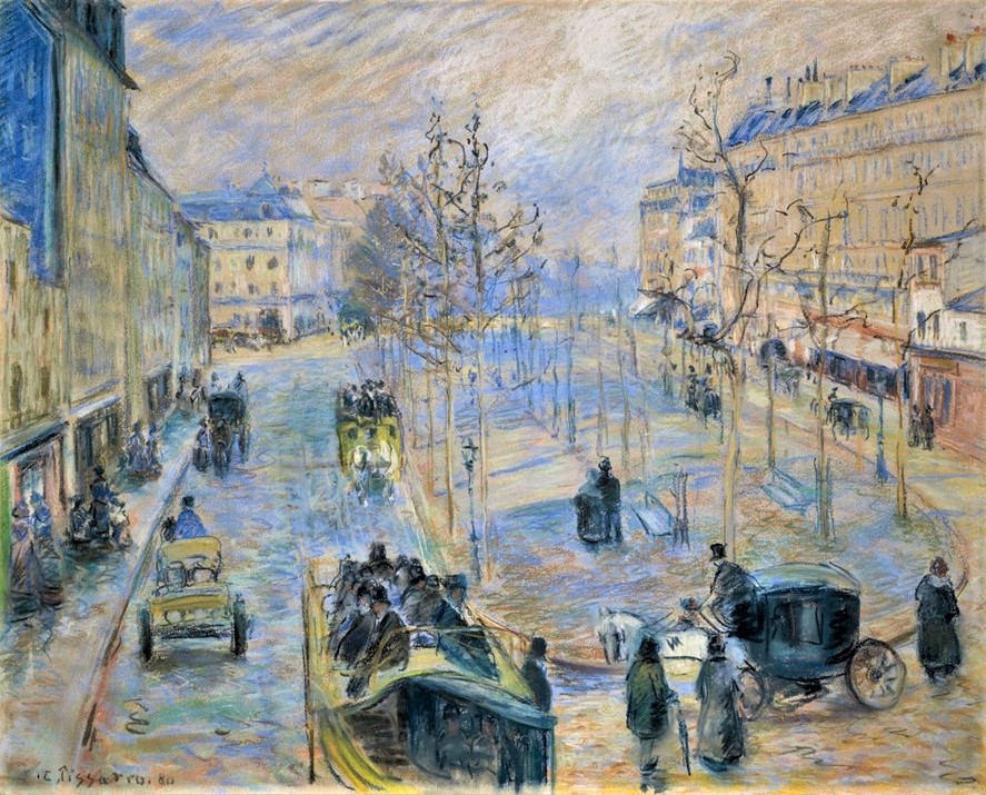 Camille Pissarro, 6IE-1881-90, Boulevard Rochechouart. Now: 1880, CR1545, Boulevard Rochechouart, pastel, 60x74, CAI Williamstown (iR2;iR59;R2,p355+346;R90II,p184+195;R126,CR1545;M26)