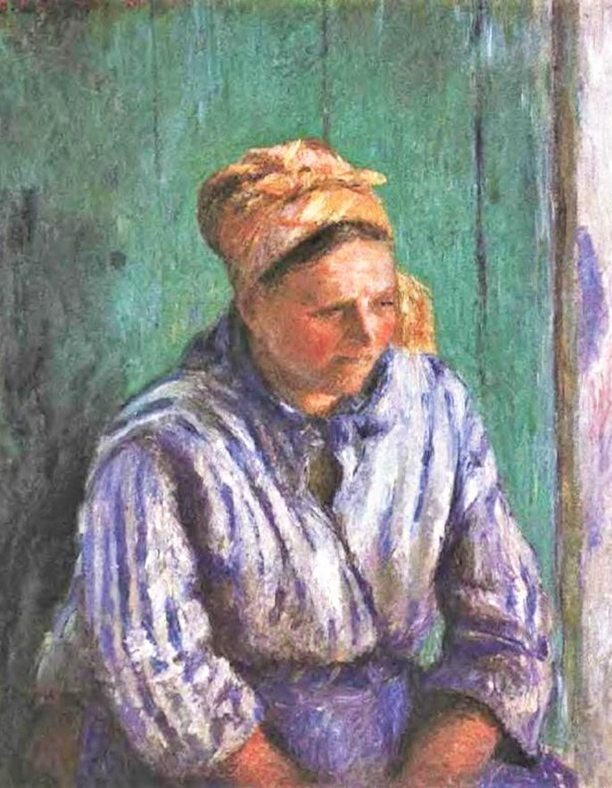 Camille Pissarro, 7IE-1882-107, Laveuse, étude. Now: 1880, CCP640, Washerwoman Study (La Mère Larchevêque), 73x59, Metropolitan (iR2;iR59;R2,p394+408;R116,CCP640;R90II,p208+226;M23)