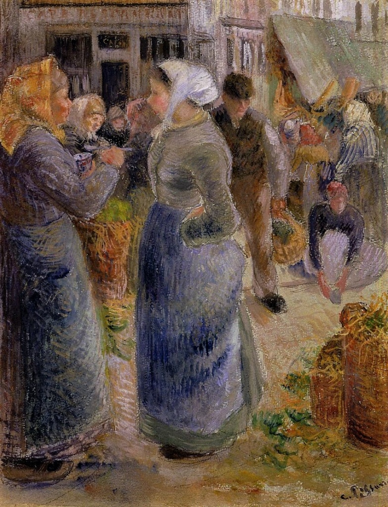 Camille Pissarro, 7IE-1882-130, Marché aux légumes, gouache. Maybe?: 1883ca, The Market, gouache, xx, A2002/05/08 (iR2;iR11;R2,p394)