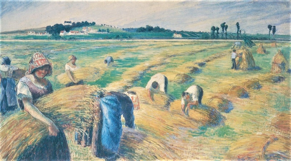 Camille Pissarro, 7IE-1882-136, La moisson, détrempe. Now: 1882, CR1358, La moisson, tempera, 67x120, NMWA Tokyo (iR10;iR6;iR59;R2,p395;R90II,p210+229;R126,CR1358;M127)