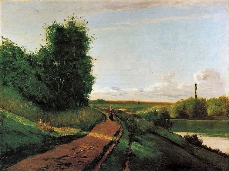 Camille Pissarro, S1864-1558, Bords de la Marne. Now: 1864, CCP90, Banks of the Marne, 82x108 AGM Glasgow