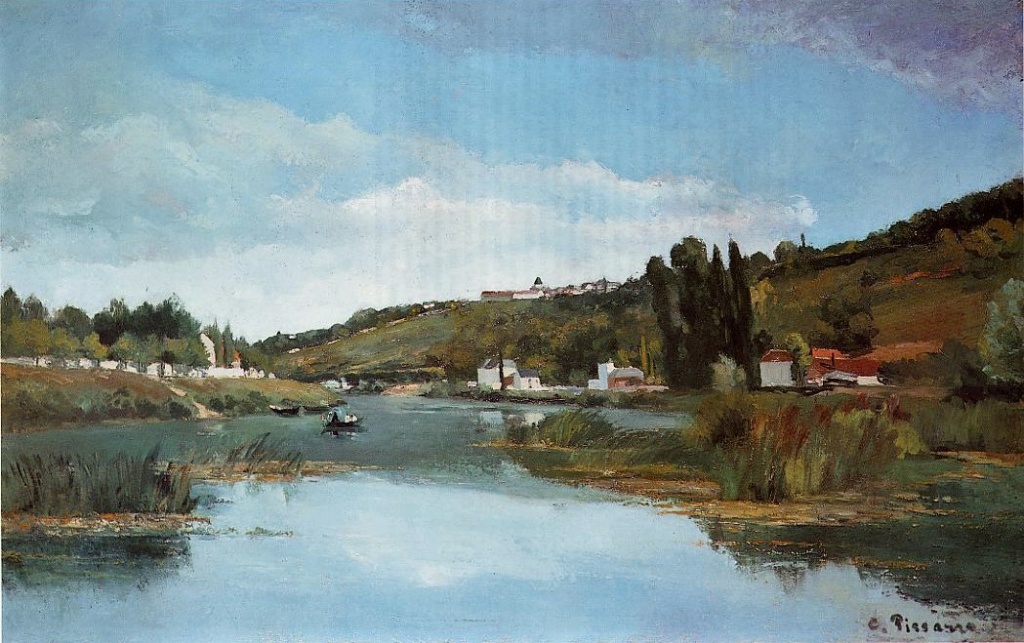 Camille Pissarro, S1865-1723, Chennevières, au bord de la Marne. Now: 1865ca, CCP103, Banks of the Marne at Chennevières, 92x146, SNG Edinburgh